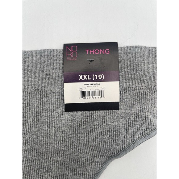 No Boundaries Women's 2XL Nylon Blend Seamless Thong, Gray Heather NWT - Picture 2 of 7